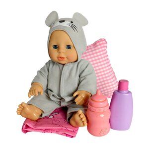 Cititoy Baby Doll Set Blue Eyes Open Close Outfit Blanket Bottle Pacifier Pillow